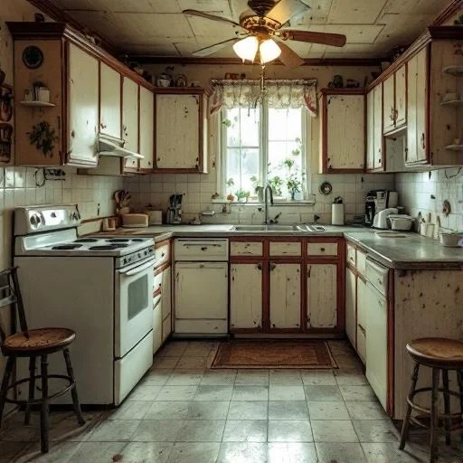 Kitchen undergoing renovation, showing incomplete cabinetry and exposed walls.