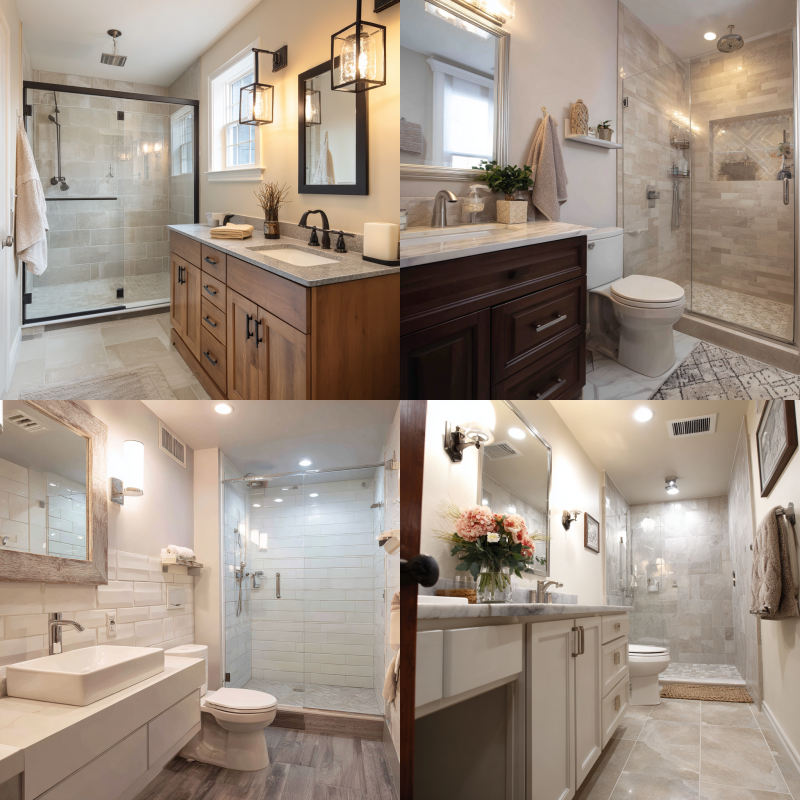 Modern bathroom with updated fixtures after remodeling