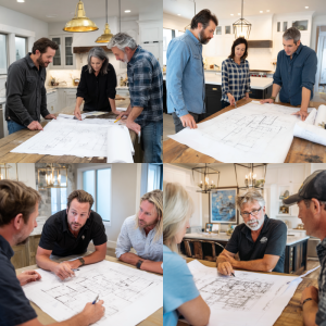 Professional remodeler coordinating a home renovation project