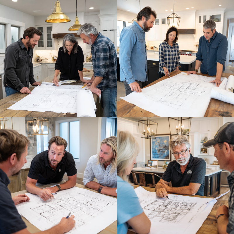 Professional remodeler coordinating a home renovation project