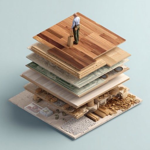 A breakdown of costs for installing hardwood floors, including materials, labor, and additional factors.