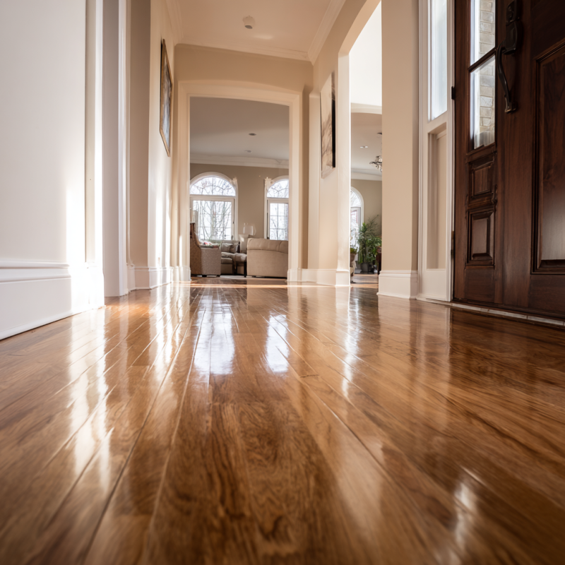 Hardwood flooring installation in a modern home