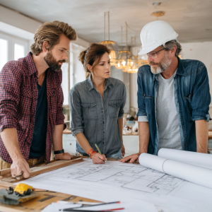 How much does a bedroom remodel cost. Homeowners reviewing plans and costs for a bedroom remodel