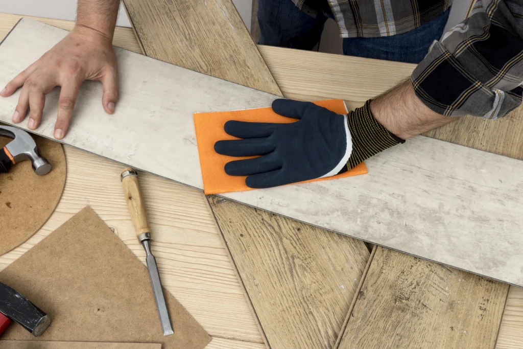 What is the best way to prepare a subfloor for installation. Overview of clean, level subfloor ready for new flooring installation