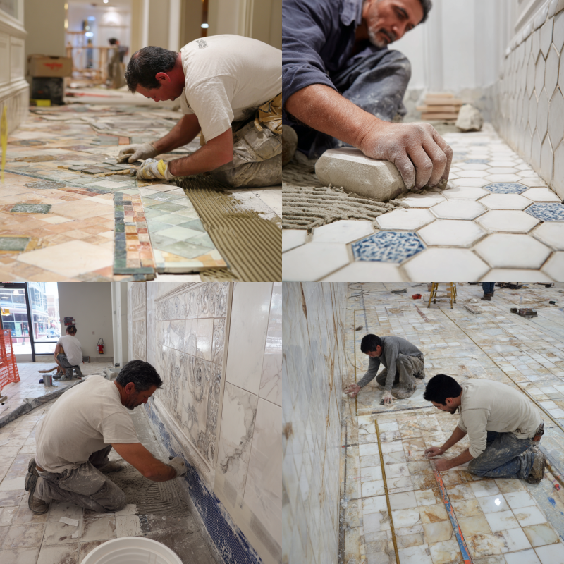 tile installation cost breakdown ceramic porcelain natural stone labor