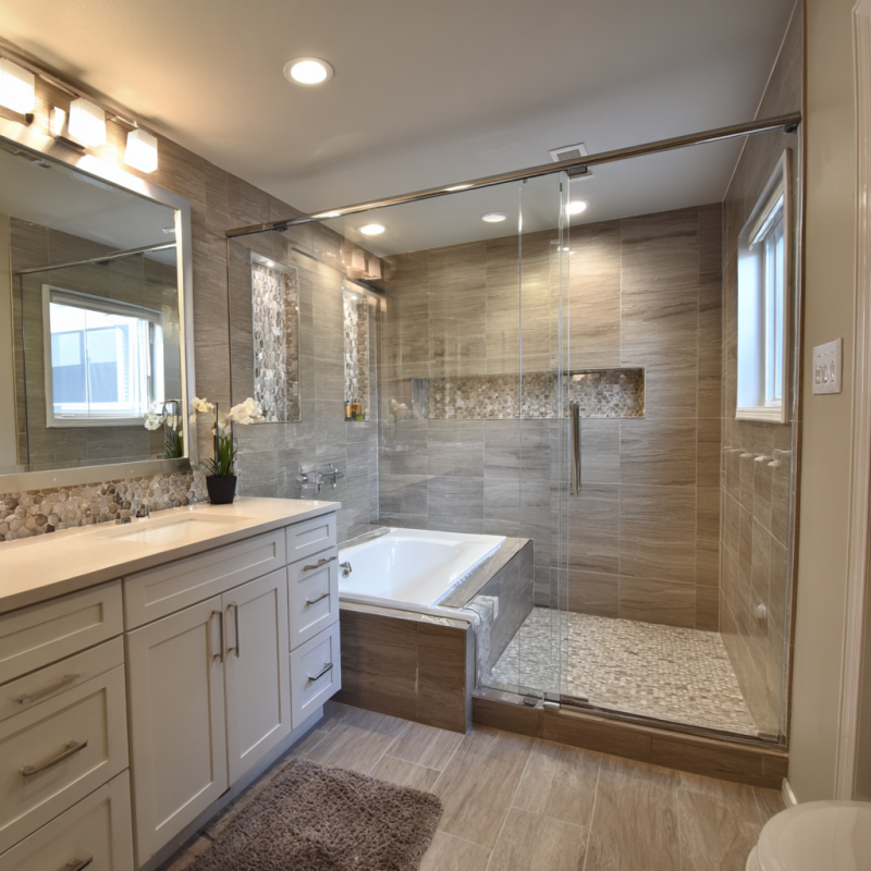 How long does a bathroom remodel take in Pleasant Hill with modern updated finishes