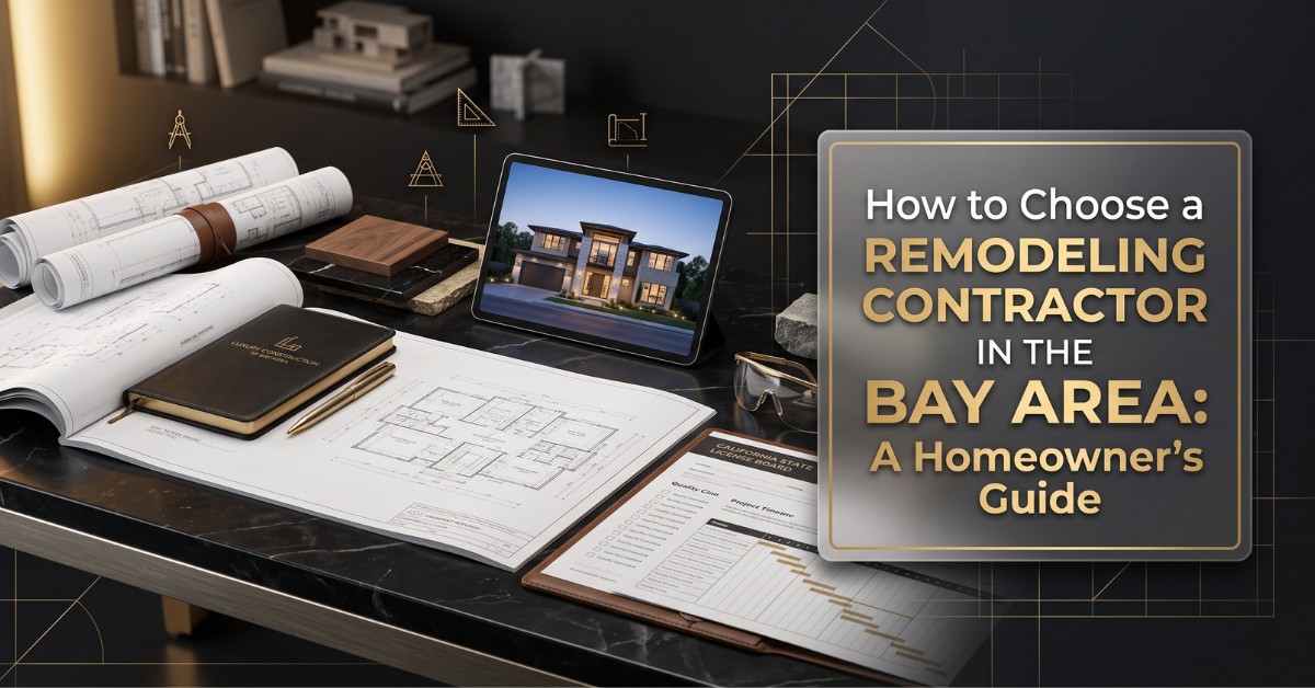 Homeowner reviewing remodeling plans with a licensed Bay Area contractor from Mazzamuto Construction