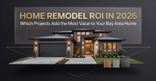 East Bay home exterior with updated garage door and entry, a high-ROI 2026 remodel by Mazzamuto Construction