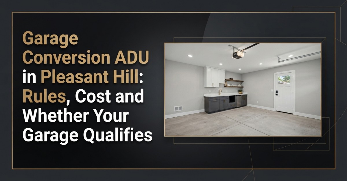 Garage converted into a one-bedroom ADU in Pleasant Hill, CA
